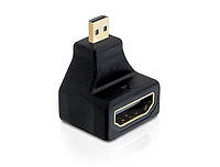 Перехідник моніторний Delock HDMI-micro F M (адаптер) 90°вверх Gold чорний (70.06.5270) PZ, код: 7453468