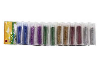 Блискітки-присипка на стрічці 8136 (12 пробірок/6 кольорів)