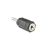 Перехідник аудіо Lucom Jack 2.5mm 3pin-3.5mm 3pin F M адаптер Stereo Plastic чорний (62.09.80 XN, код: 7454989