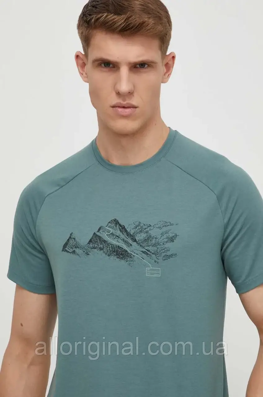 Urbanshop com ua Спортивна футболка Mammut Mountain колір зелений з принтом РОЗМІРИ ЗАПИТУЙТЕ