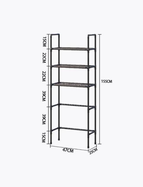 Металлический стеллаж-этажерка для ванной, туалета и балкона, Напольная стойка-стеллаж над унитазом - фото 8 - id-p2165480268