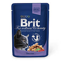 Корм Brit Premium Cod Fish влажный с треской в соусе для взрослых котов 100 гр UP, код: 8452065
