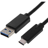 Кабель пристроїв Lucom USB Type-C-3.0A M M 1.0m (USB3.0) 3xShield AWG24+28 Cu чорний (25.02. PZ, код: 7454058
