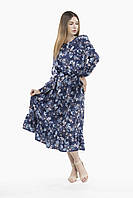 Платье с узором женское OnMe CTM WTC02306 S Синий (2000989905301) DH, код: 8413670