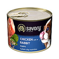 Корм Savory Puppy Rabbit Chicken влажный с кроликом и курицей для щенят 200 гр UP, код: 8452240