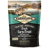 Сухой корм для взрослых собак Carnilove Fresh Hair Healthy Skin с карпом и форелью 1.5 кг (8 QT, код: 7568084
