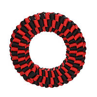 Игрушка для собак Flamingo Movas Range кольцо плетеное 13 см Красный с черным (5400585175219) BX, код: 7937116