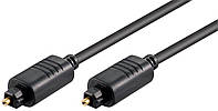 Кабель аудіо оптичний Delock Toslink 1.0m D5.0mm Optical S PDIF чорний (70.08.2887) PZ, код: 7454691