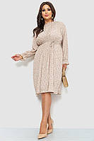 Платье шифоновое свободного кроя бежево-коричневый 204R701-1 Ager L-XL QT, код: 8227832