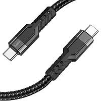Кабель hoco. Type C to Type C Data Cable 1.2 м 3A 60W Black PZ, код: 8133606