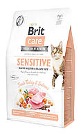 Сухой корм для привередливых кошек Brit Care Cat GF Sensitive Digestion Delicate Taste с инд QT, код: 7591137