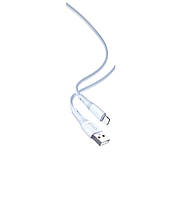 Кабель XO NB225 Silicone two-color 2.4A USB to Lightning 1 m Голубой PZ, код: 8150803