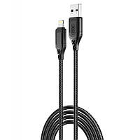 Кабель XO NB235 Zebra series Braided 2.4A USB to Lightning 1 m Черный PZ, код: 8217892