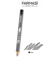 Карандаш для глаз деревянный, каял Express Eye Pencil 09 Стальной Металлик, с блестками Make Up Farmasi