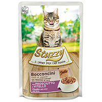 Вологий корм у желе консерви для котів пауч Stuzzy Cat Ham and Veal шинка телятина 85 г (80 DH, код: 7772090