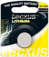 Батарейка Tecxus CR1620 75mAh x1шт Lithium 3V(75.02.3680) PR, код: 7455300