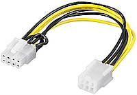 Кабель живлення внутрішній Goobay PCIePower 6p-8p F M 0.2m кабель-адаптор AWG18 (75.09.3635) PZ, код: 7455217