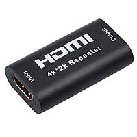 Подовжувач моніторний Lucom HDMI F F (Repeater) Pas (до 40m) 4Kx2K чорний (62.07.3961) PZ, код: 7455267