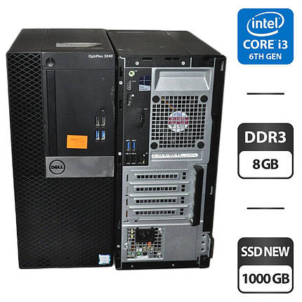 Комп'ютер Dell OptiPlex 3040 MT/ Core i3-6100/ 8 GB RAM/ 1000 GB SSD/ HD 530, фото 1
