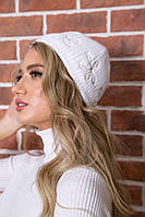 Однотонная женская шапка белого цвета 167R7792 Ager one size PZ, код: 8236463