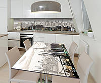 Наклейка 3Д виниловая на стол Zatarga «Современный Нью-Йорк» 650х1200 мм для домов, квартир, UL, код: 6508797