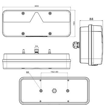 Ліхтар задній правий Fristom KINGPOINT LED 12-36В 7-функціональний FT-500-245 LED, фото 2
