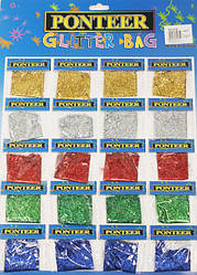 Блискітки-присипка на картоні 8140 (20 пакетиків/5 кольорів) дрібний глітер-пісок