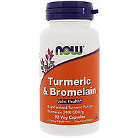 Куркумин и бромелайн Turmeric Bromelain Now Foods 90 вегетарианских капсул UM, код: 7701426