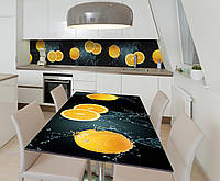Наклейка 3Д виниловая на стол Zatarga «Апельсины в разрезе» 650х1200 мм для домов, квартир, с UL, код: 6509160