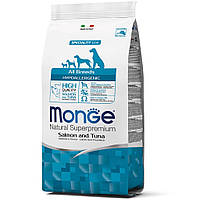 Корм Monge Monoprotein Dog Adult All Breeds Salmone e Tonno сухой гипоаллергенный с лососем и XN, код: 8451669