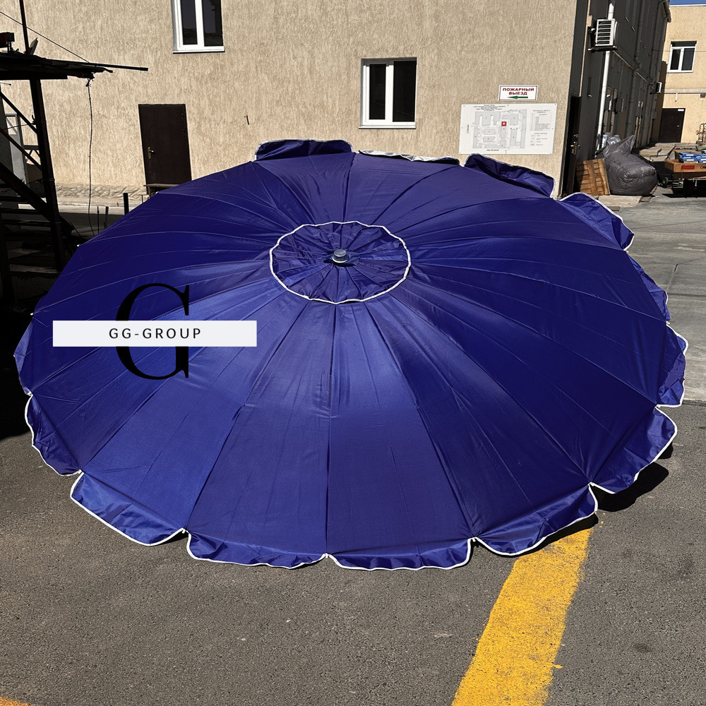 Торговый зонт 2.5м, с напылением синий 16 спиц - фото 1 - id-p2111066210