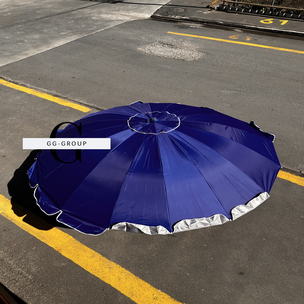 Торговый зонт 2.5м, с напылением синий 16 спиц - фото 4 - id-p2111066210