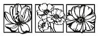 Декоративне панно Декор Карпаты на стіну Квіти-Тріптіх Мак pn222 102х34 см UP, код: 6992838