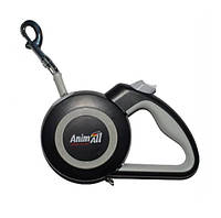 Поводок-рулетка AnimAll Reflector MS7110-5M L до 50 кг 5 м Серо-черный (4820224500546) UP, код: 7623569
