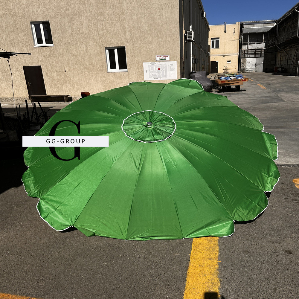 Торговый зонт 2.5м, с напылением зеленый 16 спиц LS - фото 1 - id-p2165575141