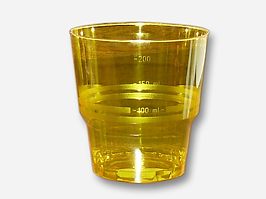 Склянки склоподібні  жовті прозорі 240мл 6шт/уп