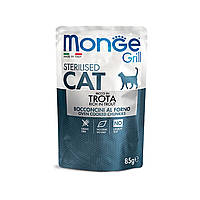 Корм Monge Cat Grill Wet Sterilised Trota влажный с форелью для стерилизованных котов 85 гр QT, код: 8452131