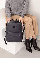 Кожаный городской женский рюкзак на молнии Cooper темно-синий флотар BlankNote PZ, код: 8132227