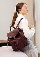 Кожаный женский рюкзак Олсен марсала BlankNote PZ, код: 8132418