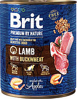 Корм Brit Premium Lamb and Buckwheat влажный с ягненком и гречкой для взрослых собак 800 гр QT, код: 8452246