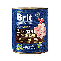 Корм Brit Premium Chicken with Chicken Hearts влажный с курицей и куриными сердечками для взр QT, код: 8452251