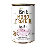Влажный корм для собак Brit Mono Protein с кроликом 400 г (8595602529797) UP, код: 7567969