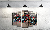 Модульная картина на холсте ProfART SM5-m1 120 х 80 см Мотоцикл (hub_jCUB14708) QT, код: 1224967