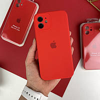 Силиконовый чехол на iPhone 12 Full case with Camera Protection Red (14)