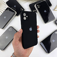 Силиконовый чехол на iPhone 12 Full case with Camera Protection Black (18)