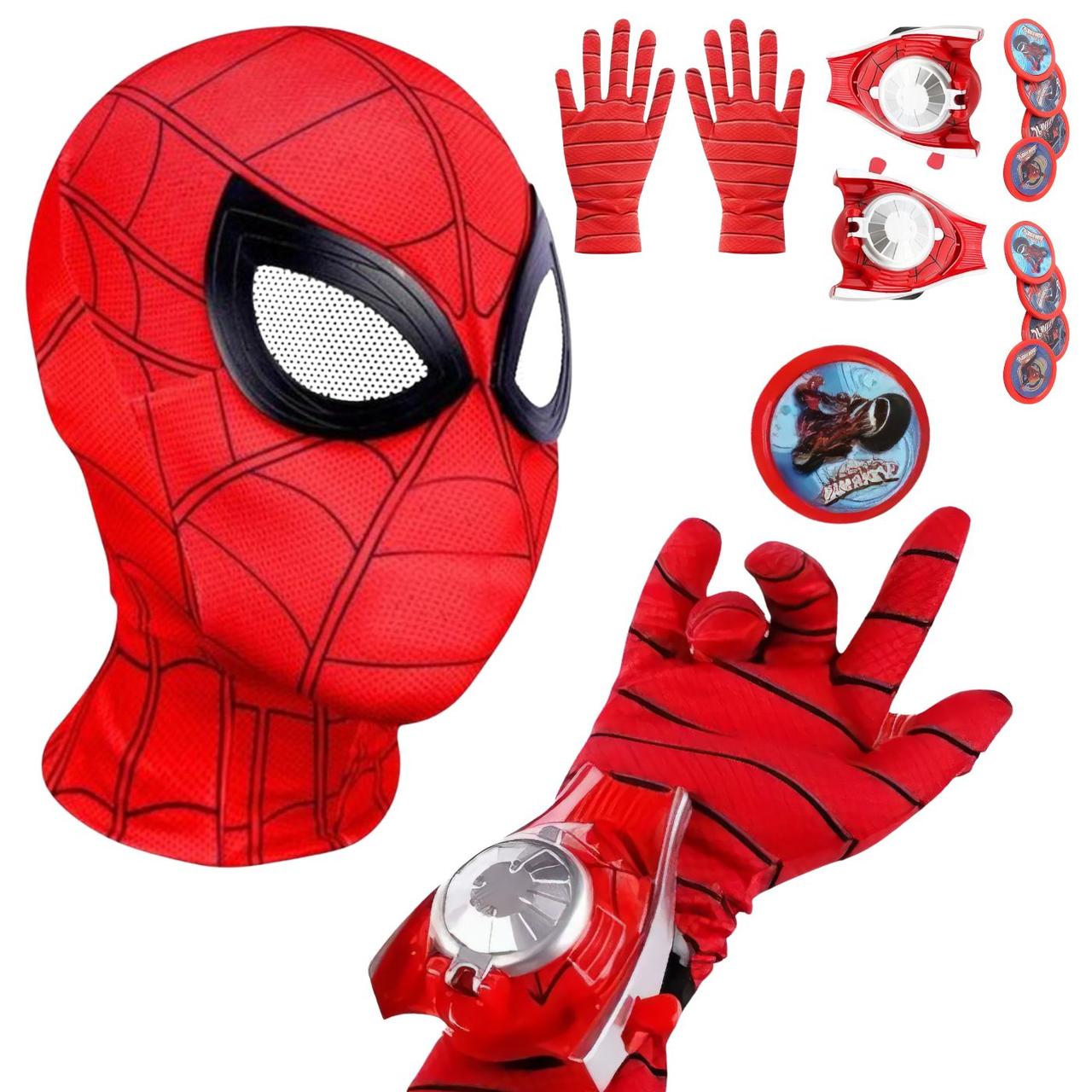 Ігровий набір Людини-павука, 2в1, маска, зброя з дисками, що вилітають — Spider Man, фото 1