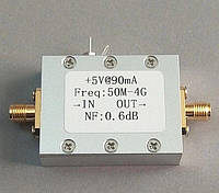 Підсилювач радіосигналів RF LNA 50 MГц - 4000 МГц, NF = 0,6 дБ, для 2.4G 900M SDR receiver HF FM VHF UHF Ham Radio