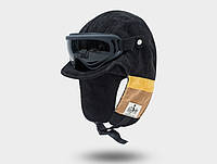 Шапка Jsstore утепленная ветрозащитная с очками One size Черная UP, код: 6874420