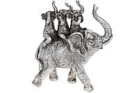 Декоративна статуетка Слоники 26см, колір - срібло