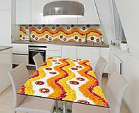 Наклейка 3Д виниловая на стол Zatarga «Узор из лепестков» 650х1200 мм для домов, квартир, сто PR, код: 6439791